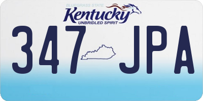 KY license plate 347JPA