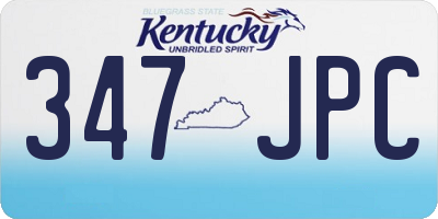 KY license plate 347JPC