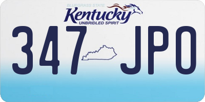 KY license plate 347JPO