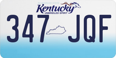 KY license plate 347JQF