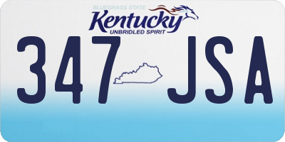 KY license plate 347JSA