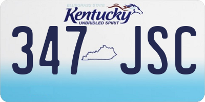 KY license plate 347JSC
