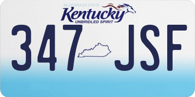 KY license plate 347JSF