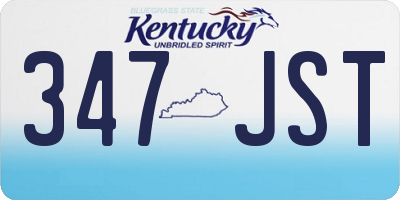 KY license plate 347JST