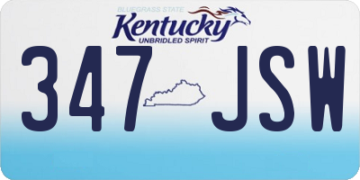 KY license plate 347JSW