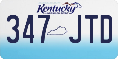 KY license plate 347JTD