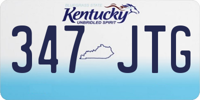 KY license plate 347JTG