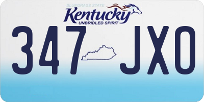 KY license plate 347JXO