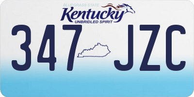 KY license plate 347JZC