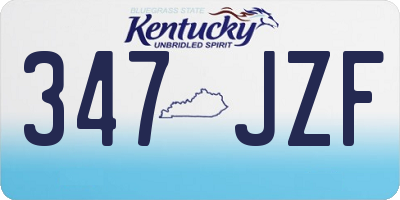 KY license plate 347JZF