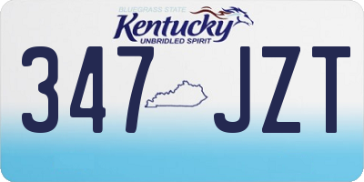 KY license plate 347JZT