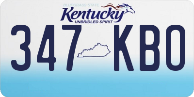 KY license plate 347KBO