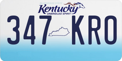 KY license plate 347KRO