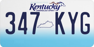 KY license plate 347KYG