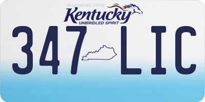 KY license plate 347LIC