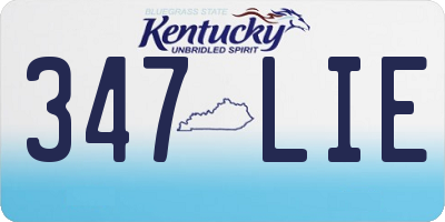 KY license plate 347LIE