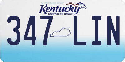 KY license plate 347LIN