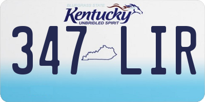 KY license plate 347LIR