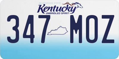 KY license plate 347MOZ