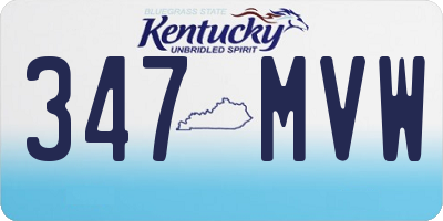 KY license plate 347MVW