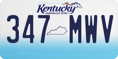 KY license plate 347MWV