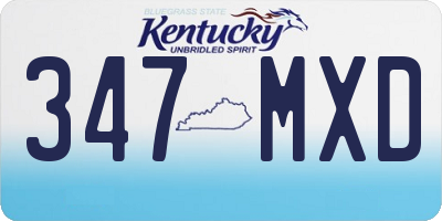 KY license plate 347MXD