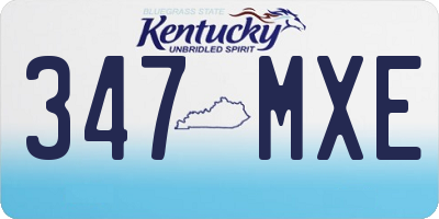 KY license plate 347MXE