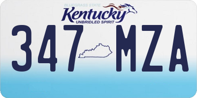 KY license plate 347MZA