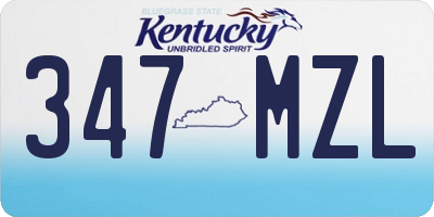KY license plate 347MZL