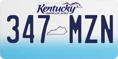KY license plate 347MZN