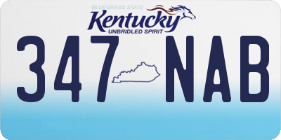 KY license plate 347NAB