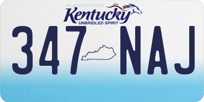 KY license plate 347NAJ
