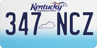 KY license plate 347NCZ