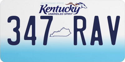 KY license plate 347RAV