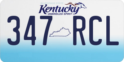 KY license plate 347RCL