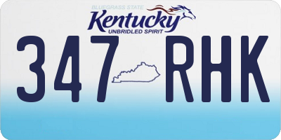 KY license plate 347RHK