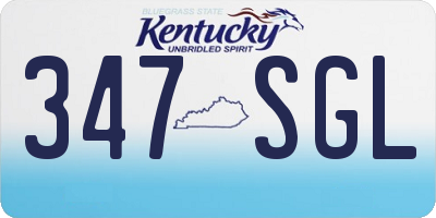 KY license plate 347SGL