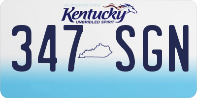 KY license plate 347SGN