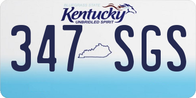 KY license plate 347SGS