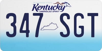 KY license plate 347SGT
