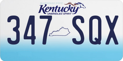 KY license plate 347SQX