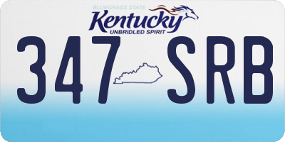 KY license plate 347SRB