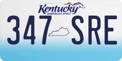 KY license plate 347SRE