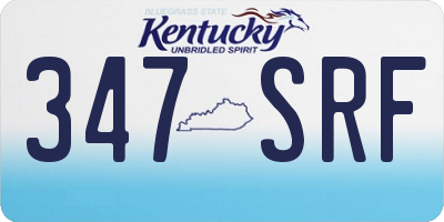KY license plate 347SRF