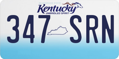 KY license plate 347SRN
