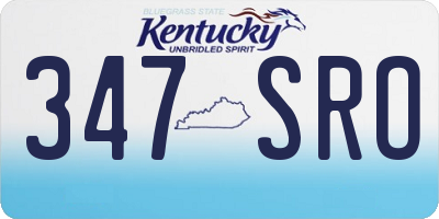 KY license plate 347SRO
