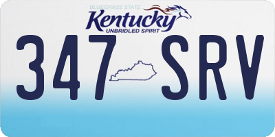 KY license plate 347SRV