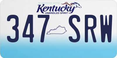 KY license plate 347SRW