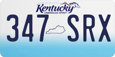 KY license plate 347SRX