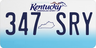 KY license plate 347SRY